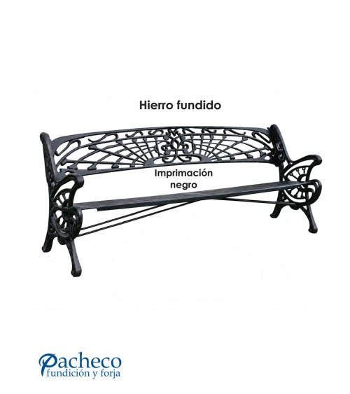 Banco de hierro fundido con imprimación negro para exterior