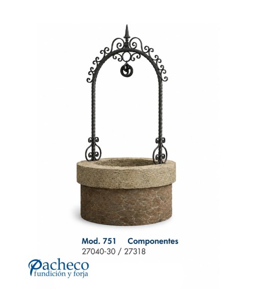 Arco de pozo de forja decorativo