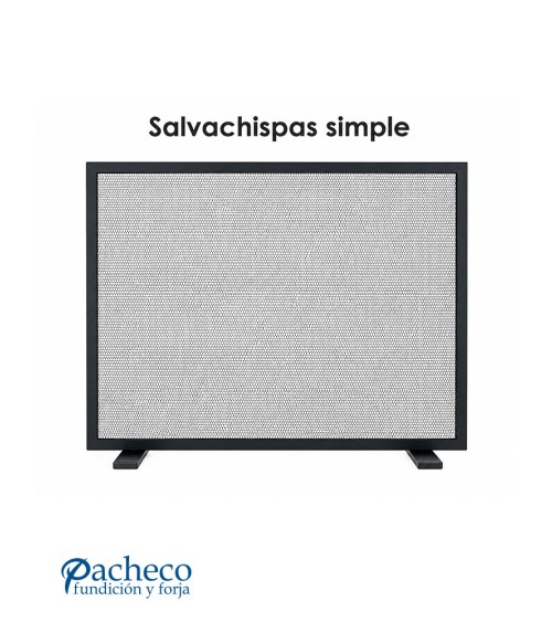 Salvachispas simple con marco de hierro lacado en negro