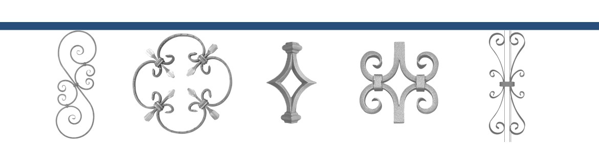 PANELES, PIEZAS CENTRALES Y BALAUSTRADAS DE HIERRO FORJADO