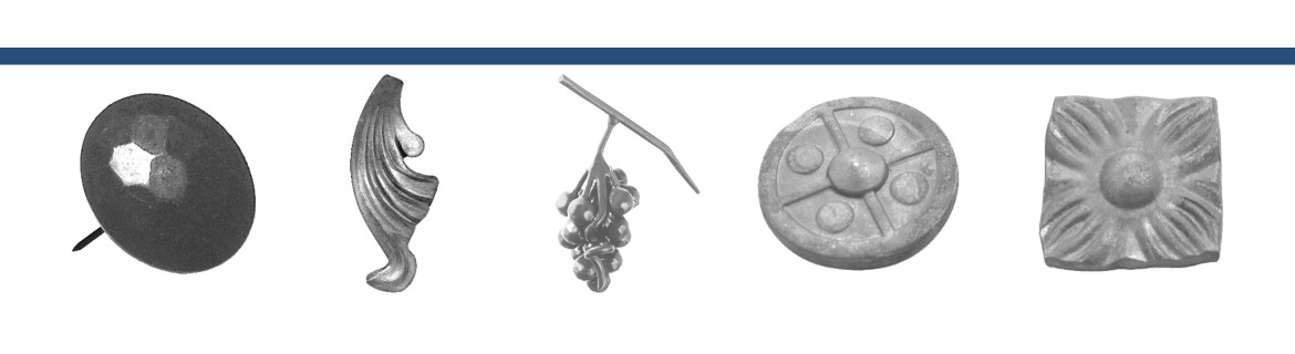 RACIMOS, HOJAS, ROSETONES Y CLAVOS DE FORJA