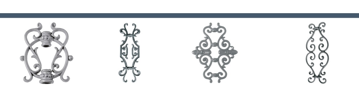 ADORNOS Y PIEZAS CENTRALES DE HIERRO FUNDIDO